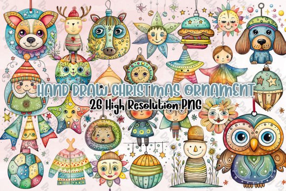 Download Hand Draw Christmas Ornament Clipart PNG - Premium Bundle